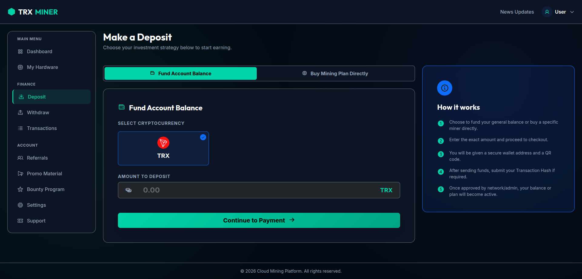 ST TRX Mining Script