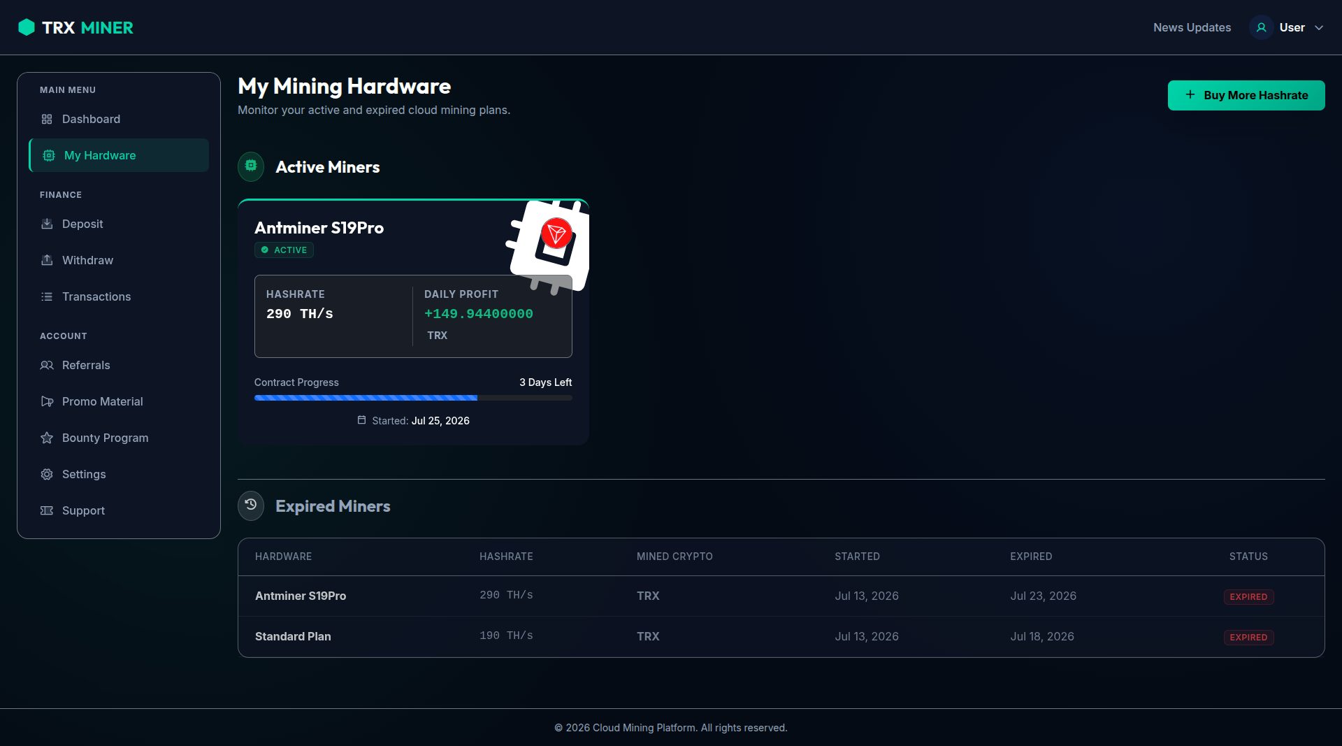 ST TRX Mining Script